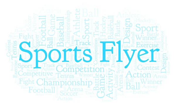 Sports Flyer Nuvem Palavras Feito Apenas Com Texto — Fotografia de Stock