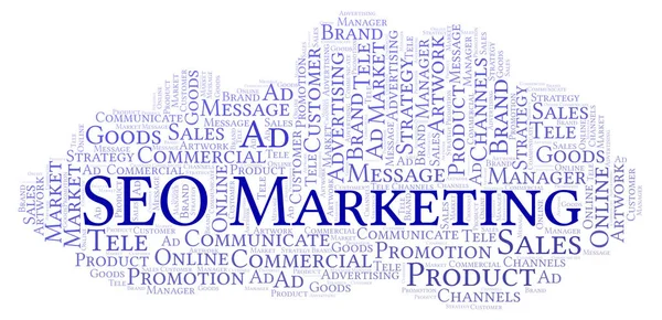 Word Cloud Text Seo Marketing Wordcloud Made Text Only — Stock Photo, Image