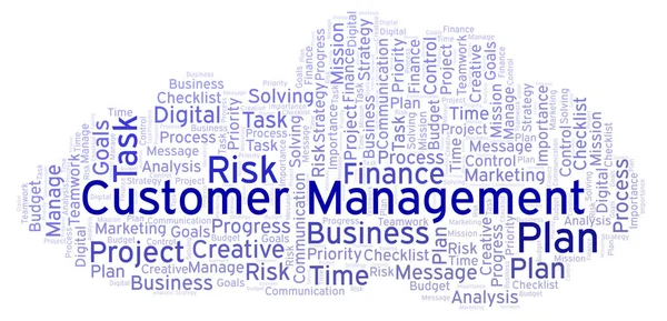 Customer Management word cloud, made with text only