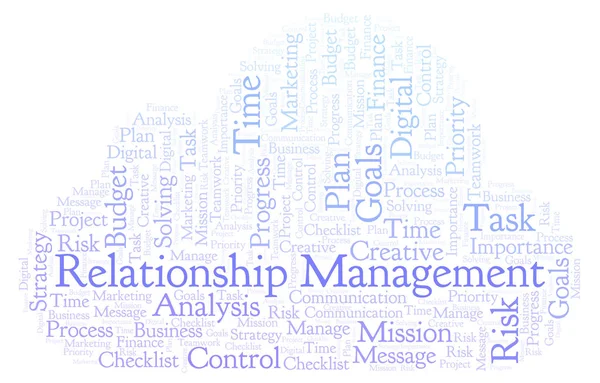 Relationship Management Word Cloud Kun Lavet Med Tekst - Stock-foto