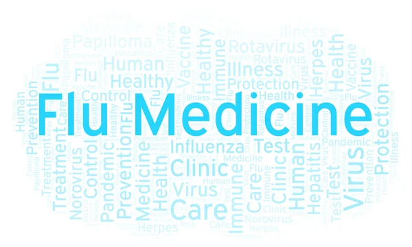 Flu Medicine word cloud, made with text only — Stock Image Flu Medicine Word Cloud Made Text Only Stock Photo