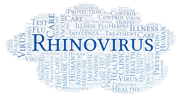 Rhinovirus word cloud, made with text only — Stock Image Rhinovirus Word Cloud Made Text Only Stock Picture