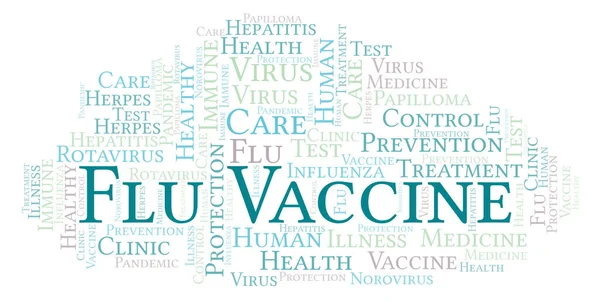 Flu Vaccine word cloud, made with text only — Stock Image Flu Vaccine Word Cloud Made Text Only Stock Image