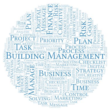 Bina yönetimi word bulut, yalnızca metin ile yapılan