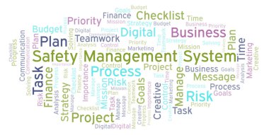 Güvenlik yönetim sistemi kelime bulutu, yalnızca metin ile yapılan