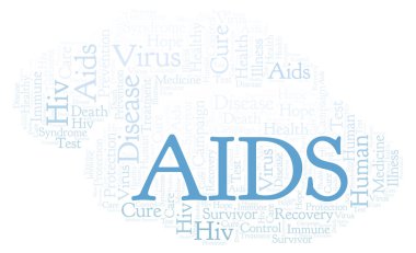AIDS sözcük bulut, yalnızca metin ile yapılan