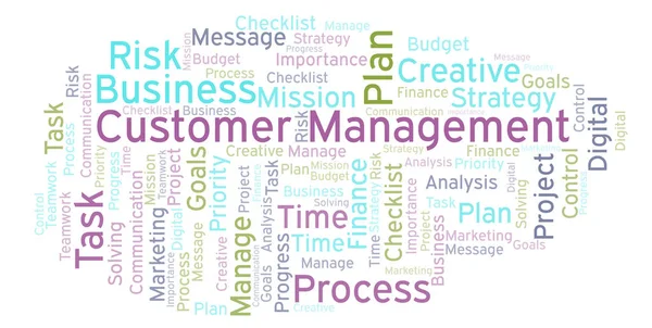 Customer Management word cloud, made with text only