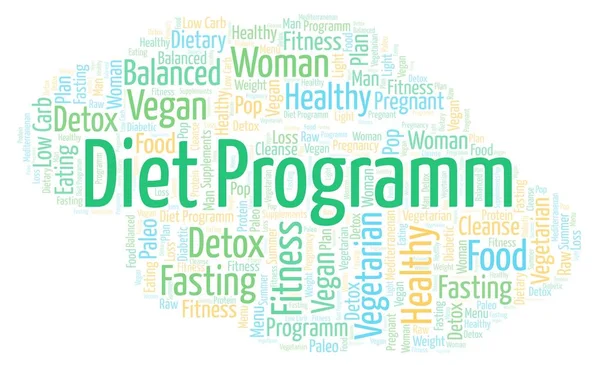 Dieta Programm Word Cloud Illustrazione Fatta Solo Con Testo — Foto Stock