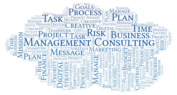 Management Consulting Word Cloud Gjorda Med Endast Text — Stockfoto