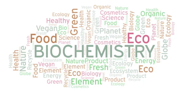 Nuvem Palavras Bioquímicas Wordcloud Feito Apenas Com Texto — Fotografia de Stock