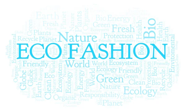 Nuvem Palavras Eco Fashion Wordcloud Feito Apenas Com Texto — Fotografia de Stock