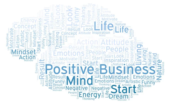 Positive Business Word Cloud Made Text Only — Stock Photo, Image