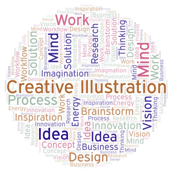 Creative Illustration word cloud, made with text only
