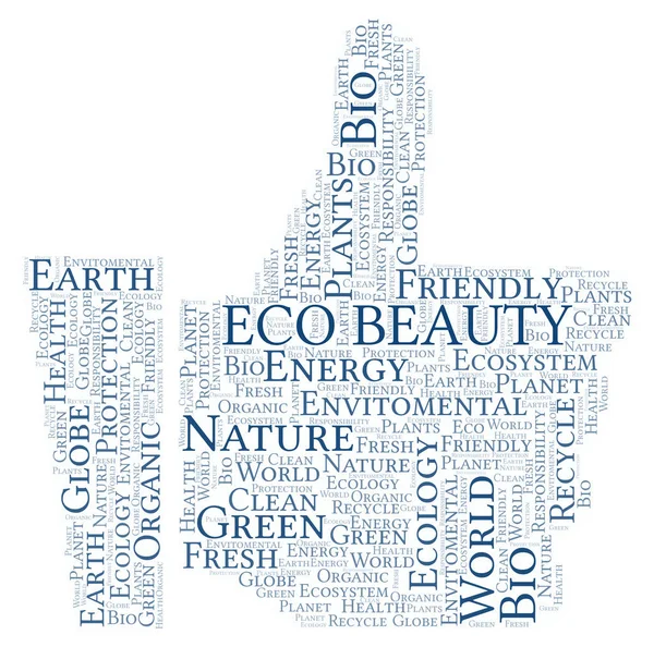 Eco Szépség Szó Felhő Wordcloud Készült Csak Szöveg — Stock Fotó