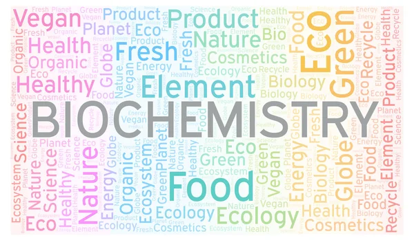 Bioquímica Palabra Nube Wordcloud Hecho Solo Con Texto —  Fotos de Stock