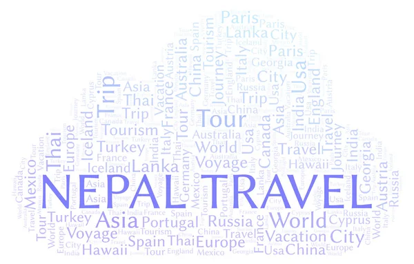 Σύννεφο Λέξεων Νεπάλ Ταξιδιού Wordcloud Γίνεται Κείμενο Μόνο — Φωτογραφία Αρχείου