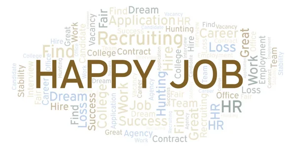 Happy Job word cloud. Wordcloud made with text only.