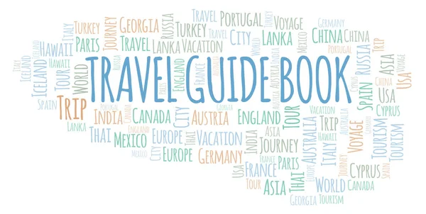 Travel Guidebok Word Cloud Wordcloud Gjorda Med Endast Text — Stockfoto