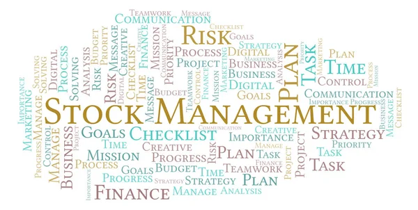 Stock Management word cloud, made with text only
