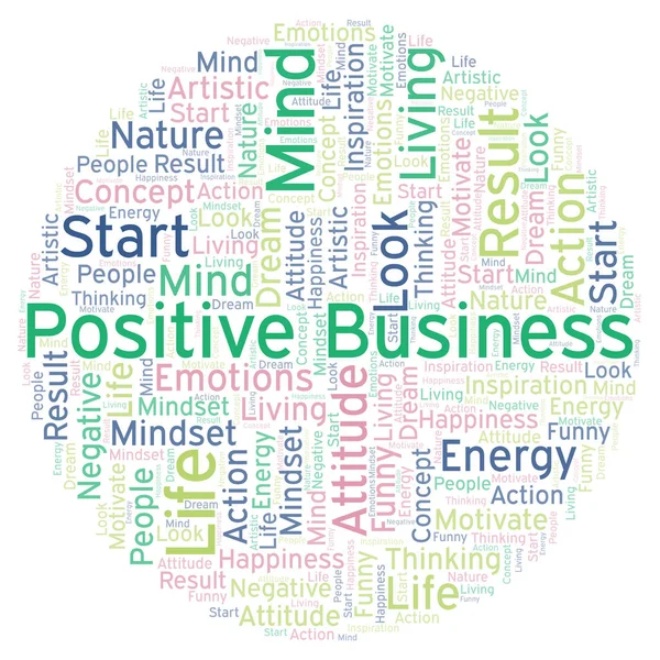 Positive Business Word Cloud Nur Mit Text — Stockfoto