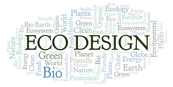 Eco Design Slovo Mrak Wordcloud Pouze Text — Stock fotografie