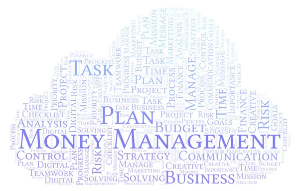 Money Management Word Cloud Nur Mit Text — Stockfoto