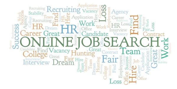 Búsqueda Empleo Línea Nube Palabras Wordcloud Hecho Solo Con Texto —  Fotos de Stock