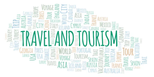 Seyahat Turizm Kelime Bulutu Yalnızca Metin Ile Yapılan Wordcloud — Stok fotoğraf