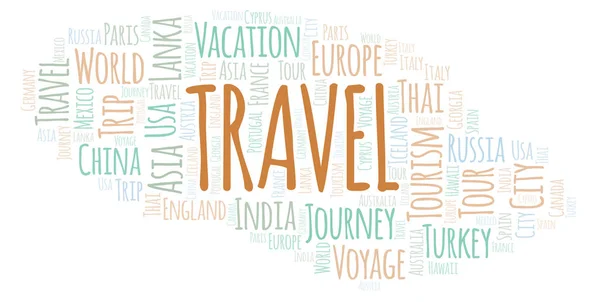 Travel Word Cloud Wordcloud Made Text Only — Stock Photo, Image