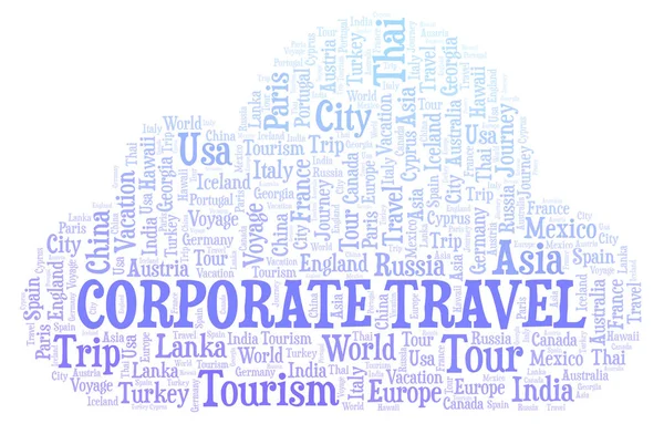 Corporate Travel Parola Cloud Wordcloud Realizzato Solo Con Testo — Foto Stock