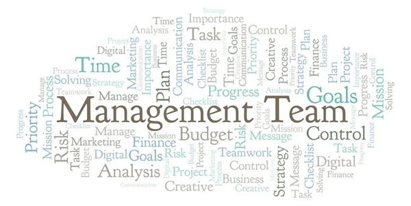 Management Team Word Cloud Realizzato Solo Con Testo — Foto Stock