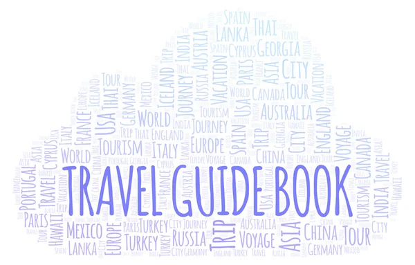 Guía Viaje Reservar Palabra Nube Wordcloud Hecho Solo Con Texto — Foto de Stock