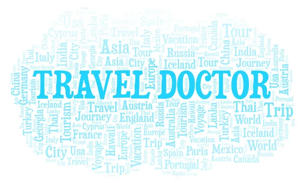 Travel Doctor Słowo Cloud Projekt Wykonany Tylko Tekst — Zdjęcie stockowe