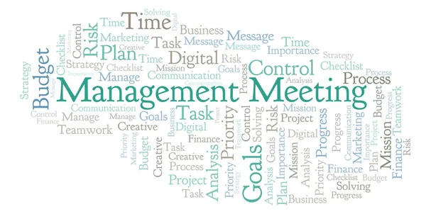 Management Meeting Word Cloud Made Text Only — Stock Photo, Image
