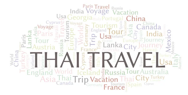 Thai Travel Nuvem Palavras Wordcloud Feito Apenas Com Texto — Fotografia de Stock