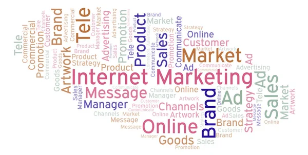 Nuvem Palavras Com Texto Marketing Online Wordcloud Feito Apenas Com — Fotografia de Stock