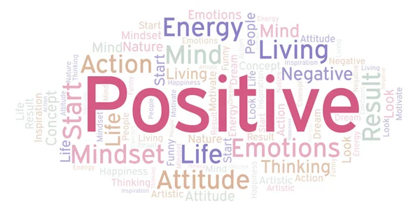 Positive Wortwolke Nur Mit Text — Stockfoto