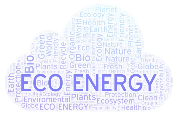 Eko Energi Word Cloud Wordcloud Gjorda Med Endast Text — Stockfoto