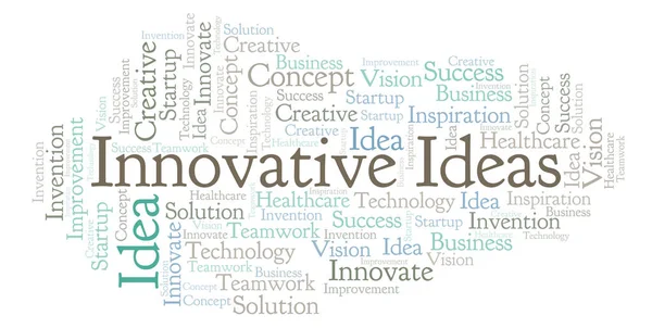 Innovativa Idéer Word Cloud Gjorda Med Endast Text — Stockfoto