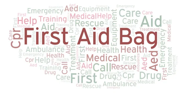 First Aid Bag word cloud, made with text only