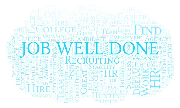 Job Well Done word cloud. Wordcloud made with text only.