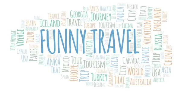 Funny Travel word cloud. Wordcloud made with text only.