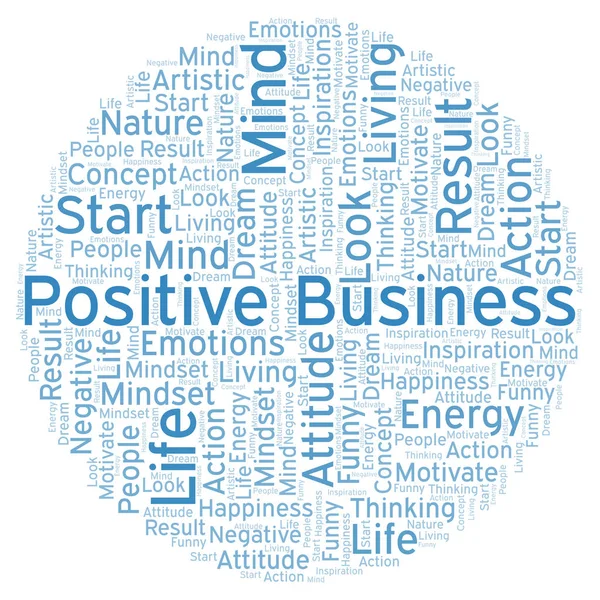 Positive Business Word Cloud Made Text Only — Stock Photo, Image