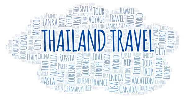 Таїланд Подорожі Слово Хмара Wordcloud Зроблені Лише Текст — стокове фото