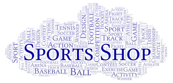 Sports Shop Word Cloud Made Text Only — Stock Photo, Image