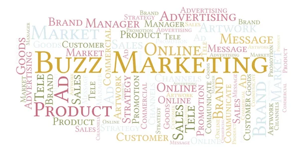 Word cloud with text Buzz Marketing. Wordcloud made with text only.