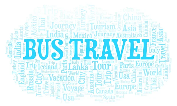 Bus Travel Słowo Cloud Projekt Wykonany Tylko Tekst — Zdjęcie stockowe