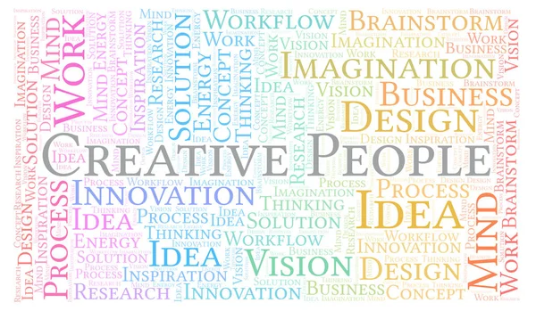 Creative People Nuvem Palavras Feita Apenas Com Texto — Fotografia de Stock