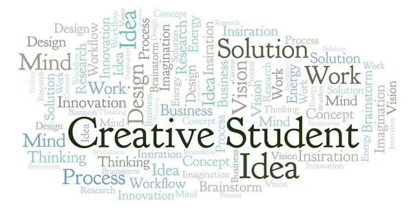 Creative Cloud Słowo Student Wykonane Tylko Tekst — Zdjęcie stockowe