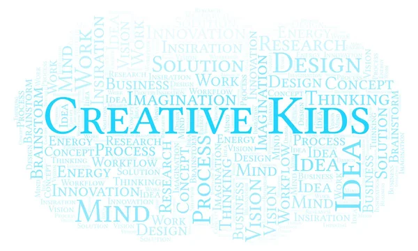 Kreatív Gyerekek Szó Felhő Gyártott Val Csak Szöveg — Stock Fotó
